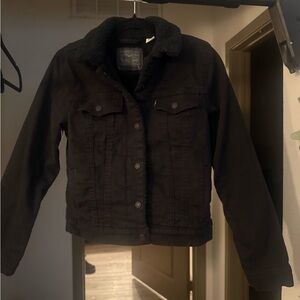 Levi's Women's Black Sherpa-Lined Jean Jacket